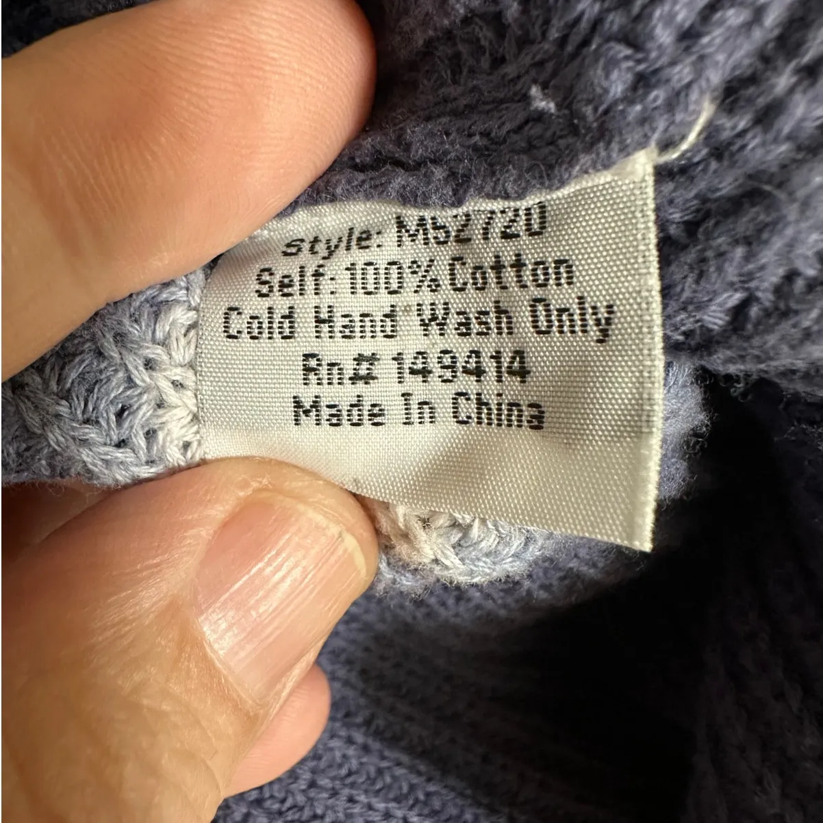 Johnny Was Crewneck Sweater Cotton Blue Tie Dye Long Sleeve - Image 7