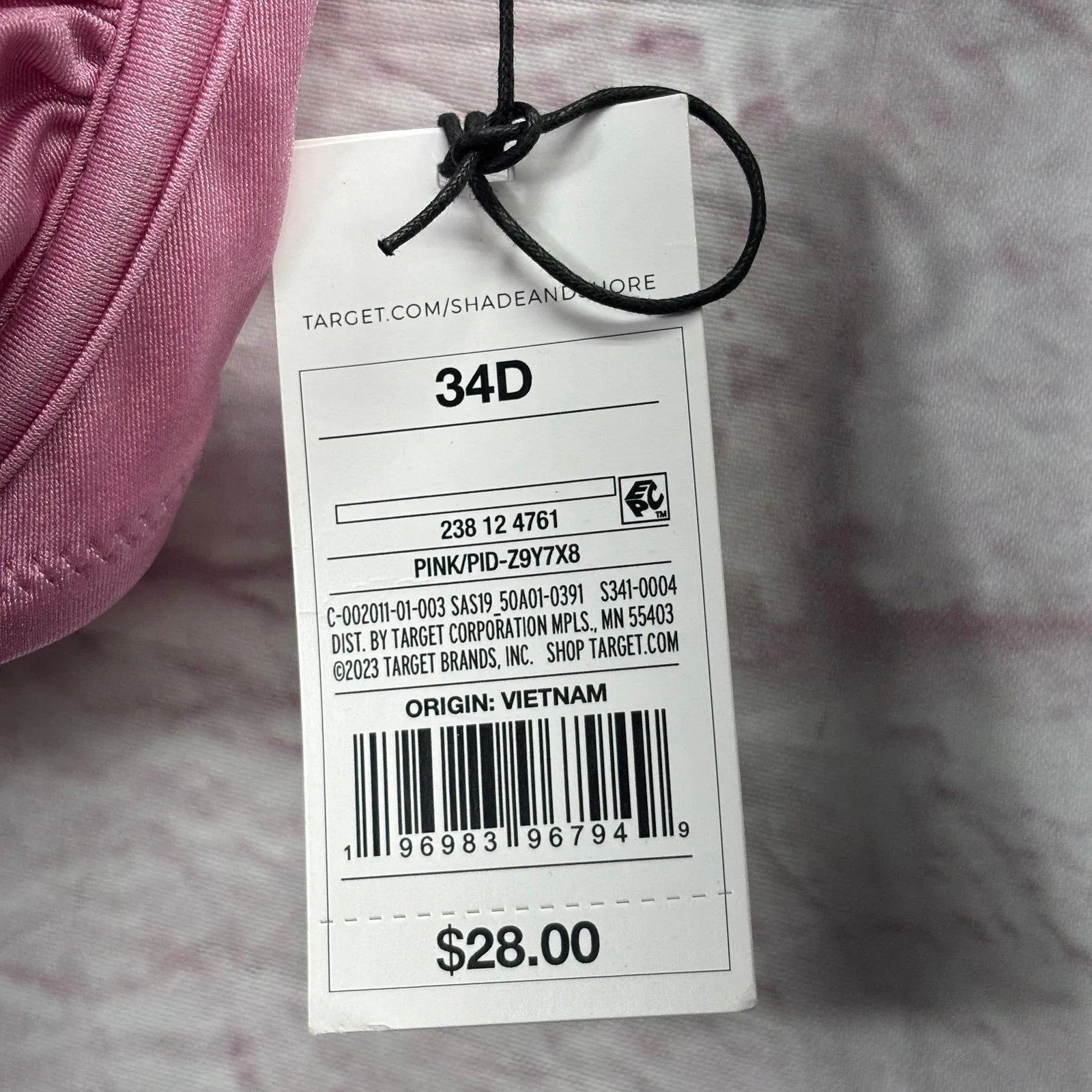 Shade & Shore  Pink Bikini Top 34D NWT - Image 4