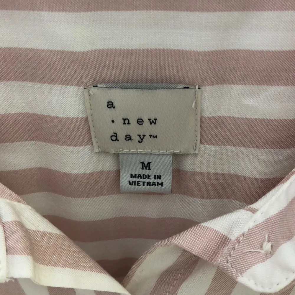 A New Day Pink White Striped Button Up - Image 2