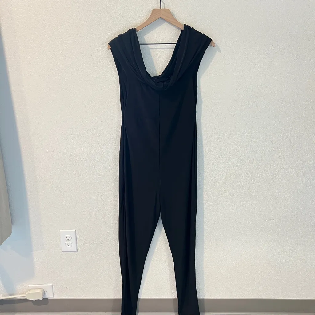 CLUB L LONDON Off The Shoulder Black Maternity Bardot Fitted Jumpsuit‎ Size undefined - Image 7