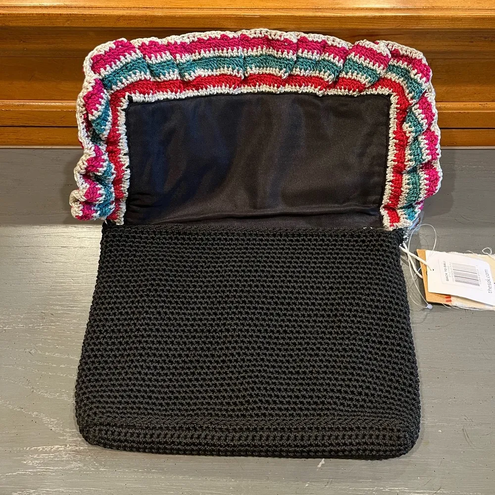 NWT  Back to Bali Black Ruffle Flap Convertible Crossbody Shoulder Bag - Image 4