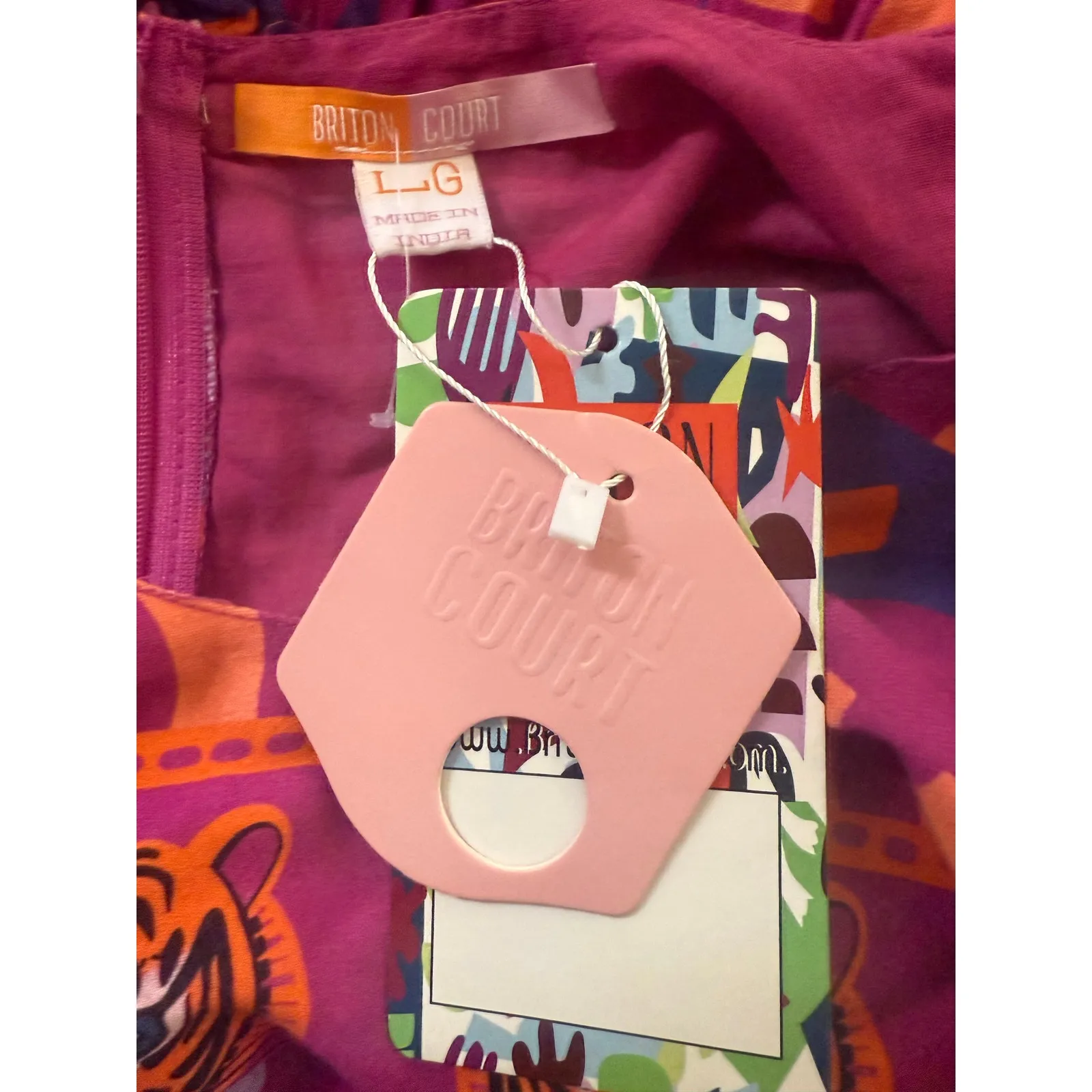 BRITON COURT NEW WITH TAGS DRESS SIZE LARGE MADE IN INDIA CLEMSON GAME DAY - Image 5