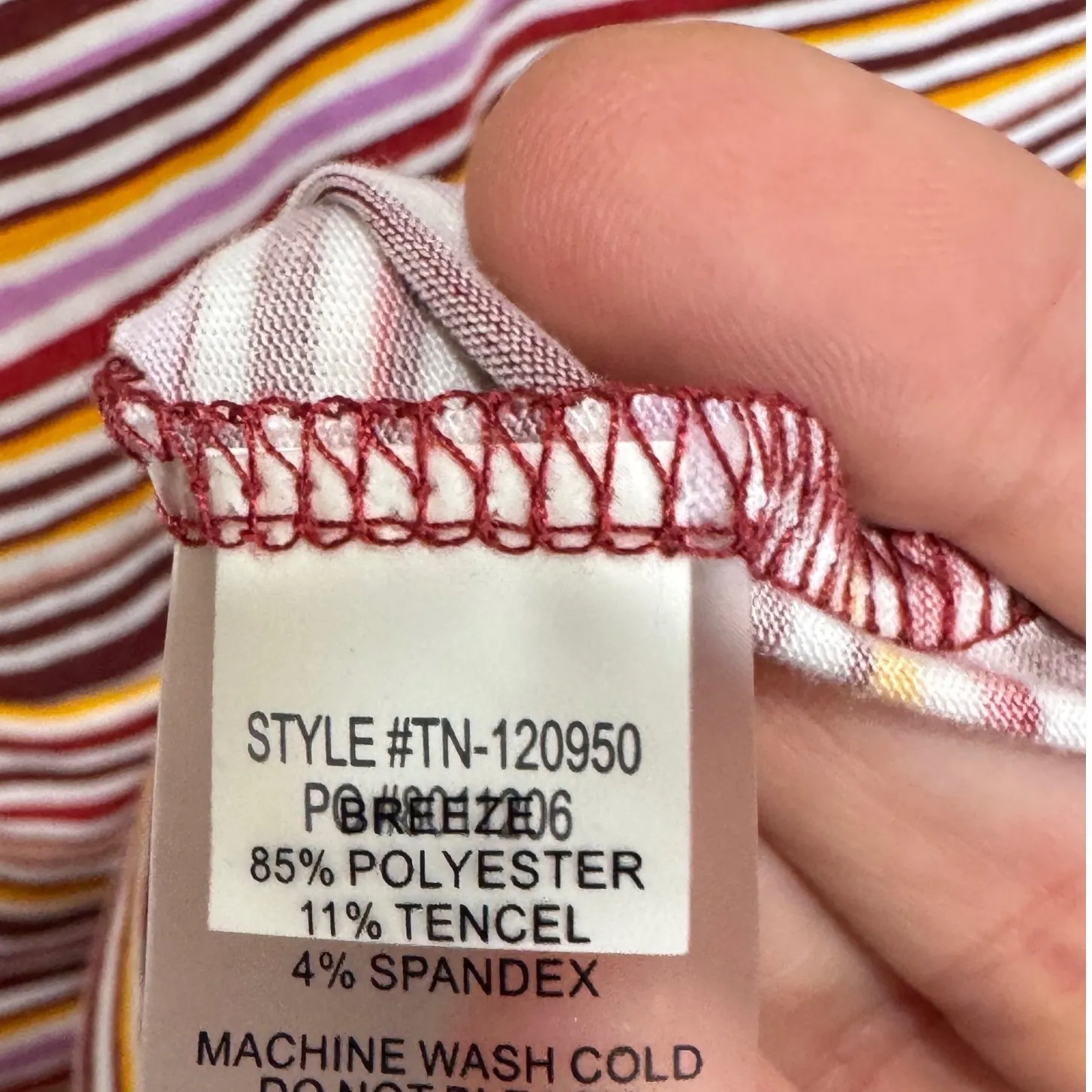 Title Nine Frances Dress Red Striped Sz S Athleisure Moisture wicking - Image 9