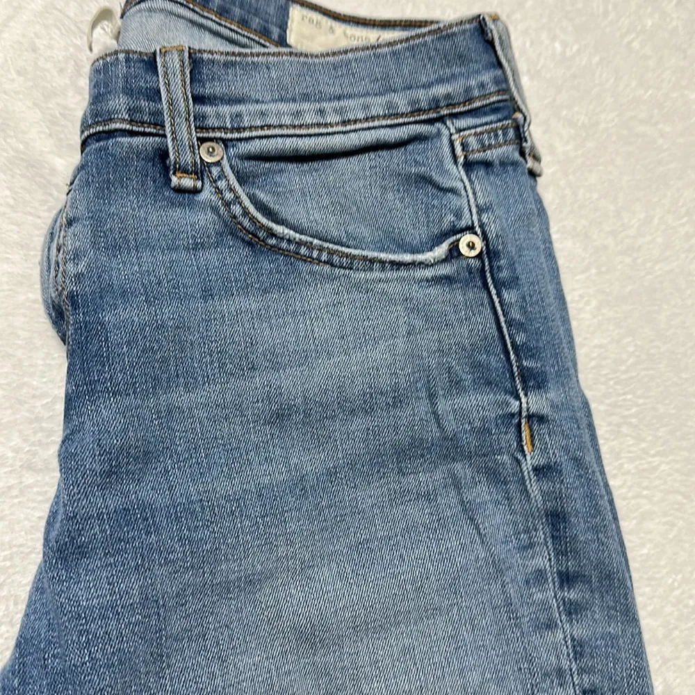 𝅺Rag & Bone 29 Women Dre Capri Jean Boyfriend Low Levee Whole Distress Raw Blue - Image 7