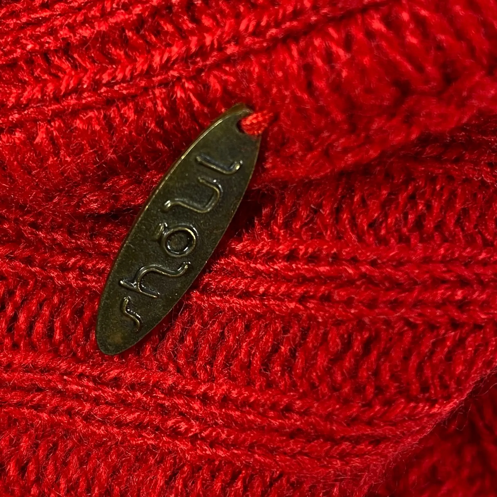 shouL Red Knit Poncho Open Front Cape Shawl Cover‎ Up Casual One Size Size M - Image 2