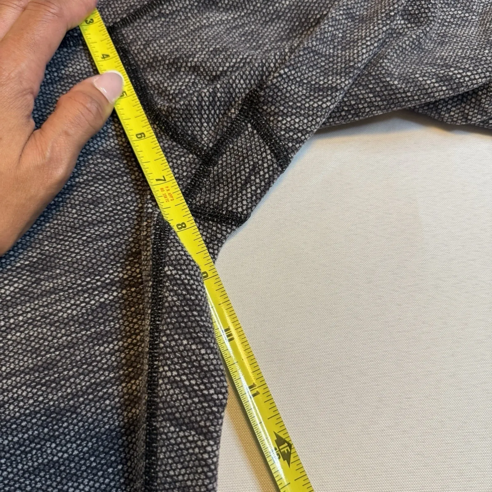 Lululemon Wunder Under Crop Womens 8 Gray Black Mid Rise Luon Stretch Yoga Pique - Image 8