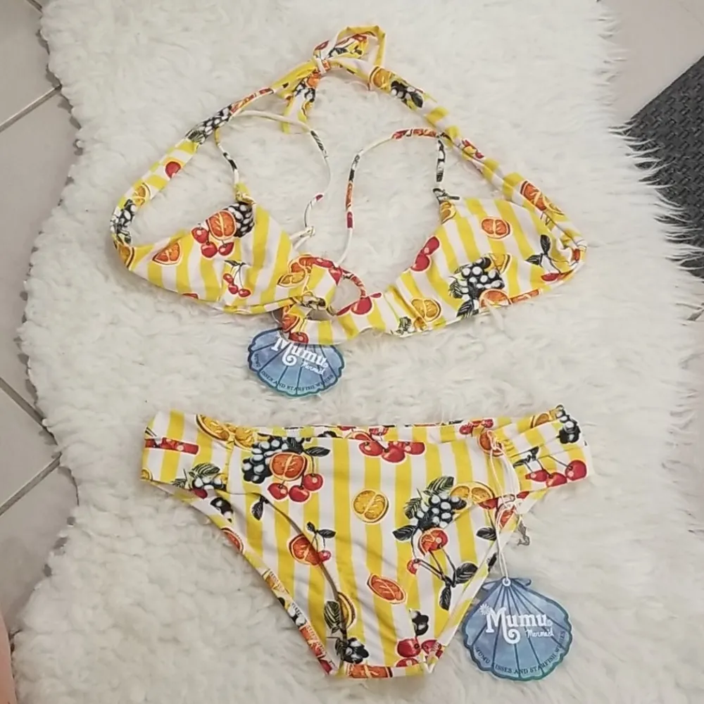 💕SHOW ME YOUR MUMU💕 Fruit Basket Stripe Bikini - Image 8