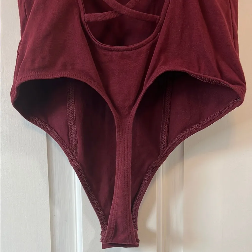 H&M Sexy Strappy Maroon Bodysuit w/ Adjustable Straps - Size XS - Image 11