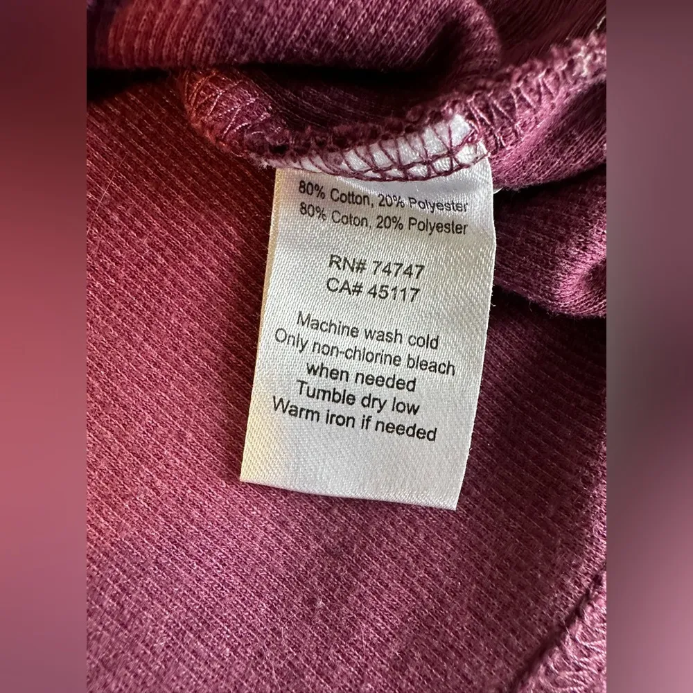 Women Pink/Purple Natural Reflections Henley Pullover Cotton Blend Small petite - Image 8