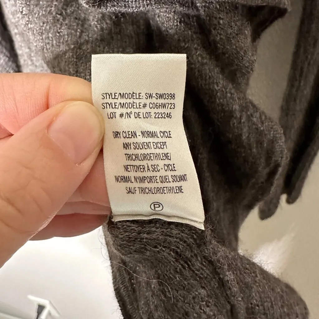 Helmut Lang Draped Cardigan Size Small Sweater Alpaca Silk Blend Gray Brown - Image 8