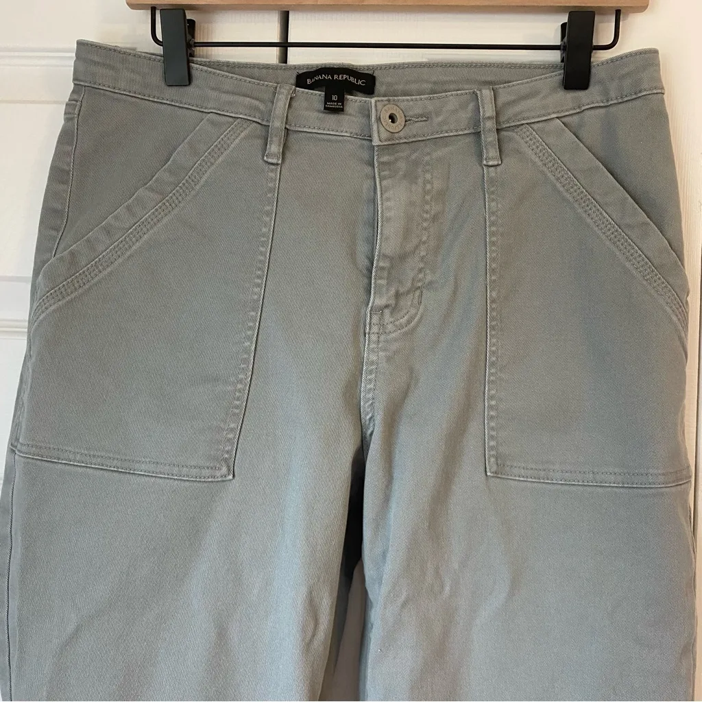 Banana Republic Women Size 10 Chino Pant Green Deep Pockets Utility - Image 2