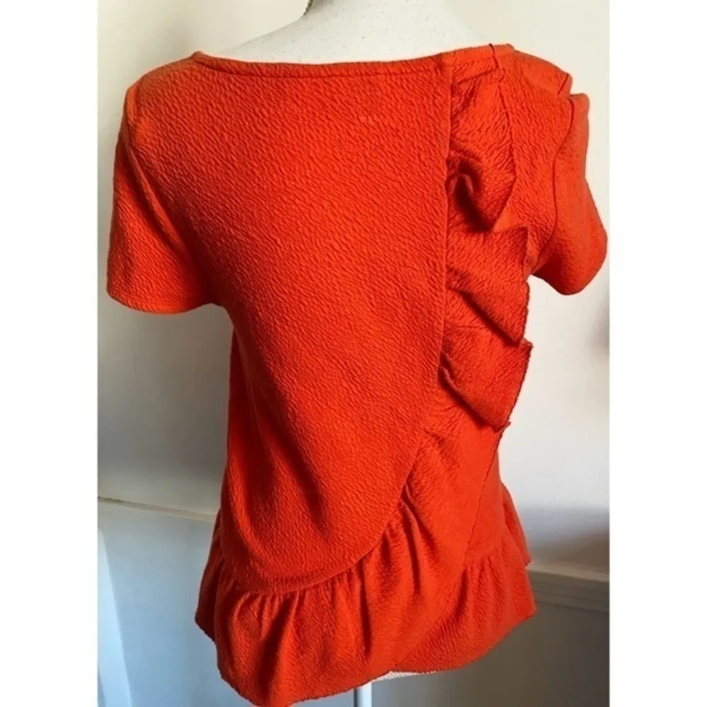 Anthropologie Postmark • Red Peplum Cascada Ruffle Back Top - Image 9