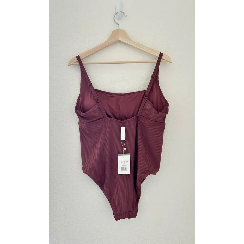 Andie Swim Havana Ribbed One Piece Swimsuit in Wild Ginger 2X NWT - Image 6