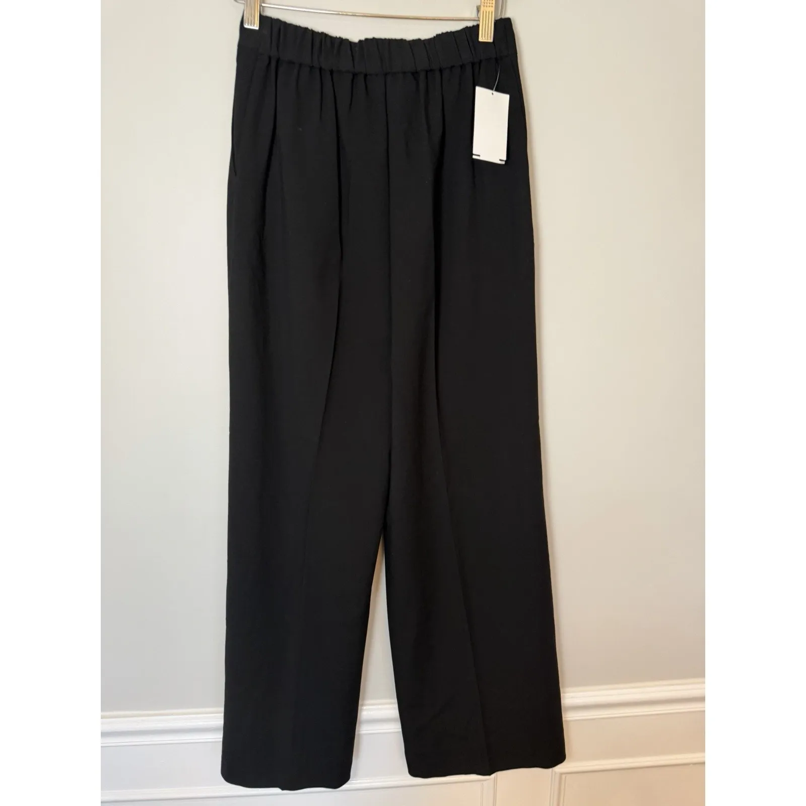 Nordstrom High Rise Wide Leg Trousers Women Pants Size 0 Black Elastic Back NWT - Image 8