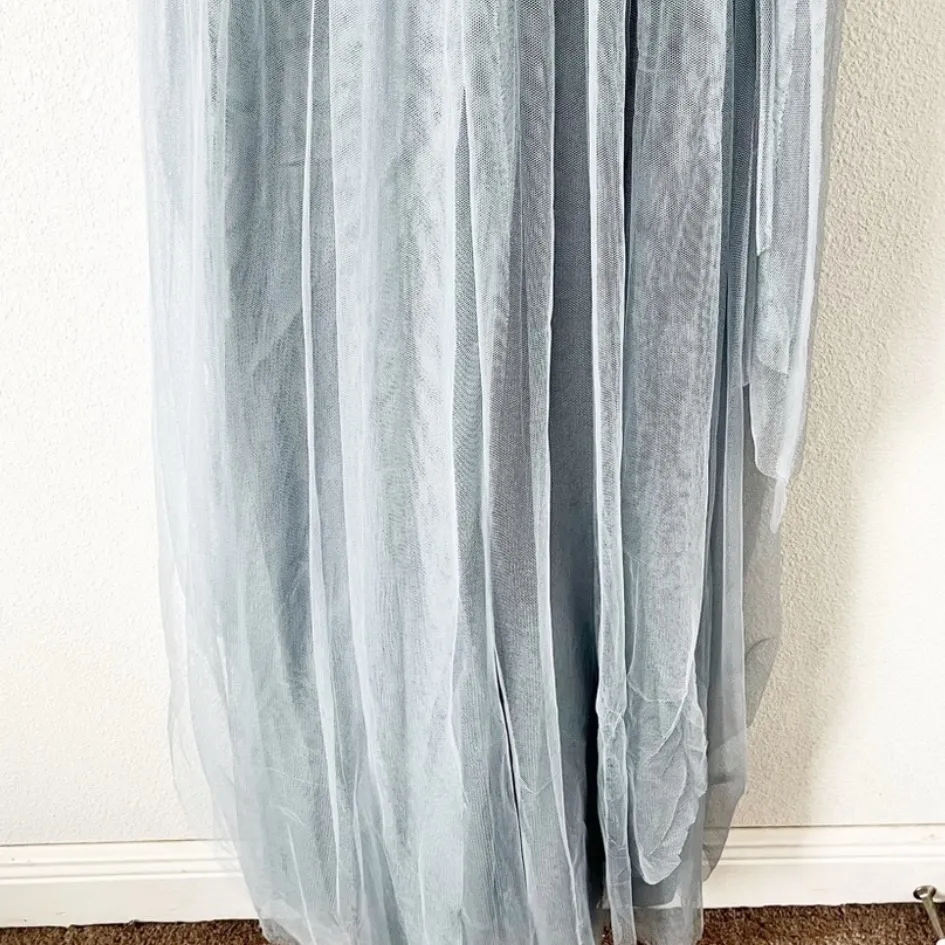 Adrianna Papell Strapless Tulle Convertible Gown in Slate Blue - Image 4