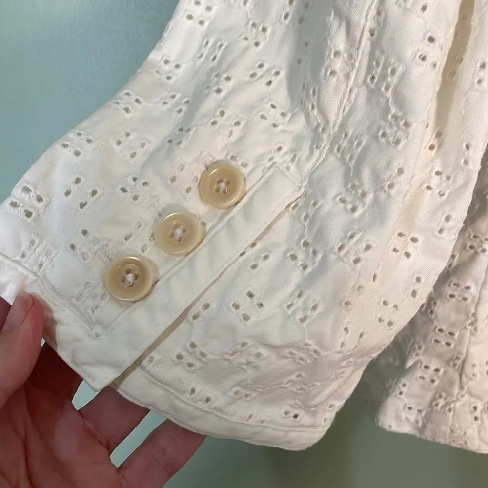 Talbots One Button Eyelet‎ Blazer White plus size 16 - Image 7