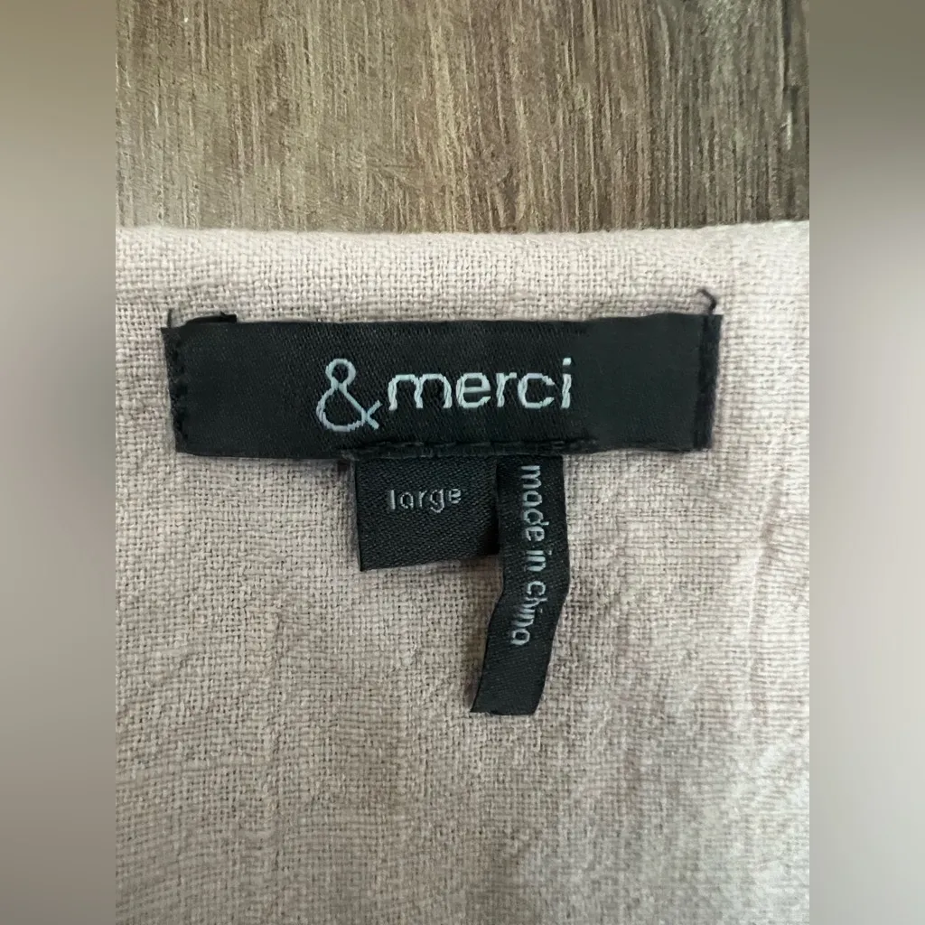 Merci Button Front Coverall Sz L 100% Cotton Elastic‎ Waist Minimalist Coral Orange Size L - Image 6