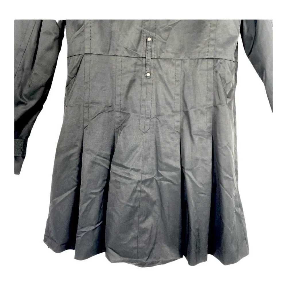 Kenneth Cole Black Trench Coat Sz L - Image 11