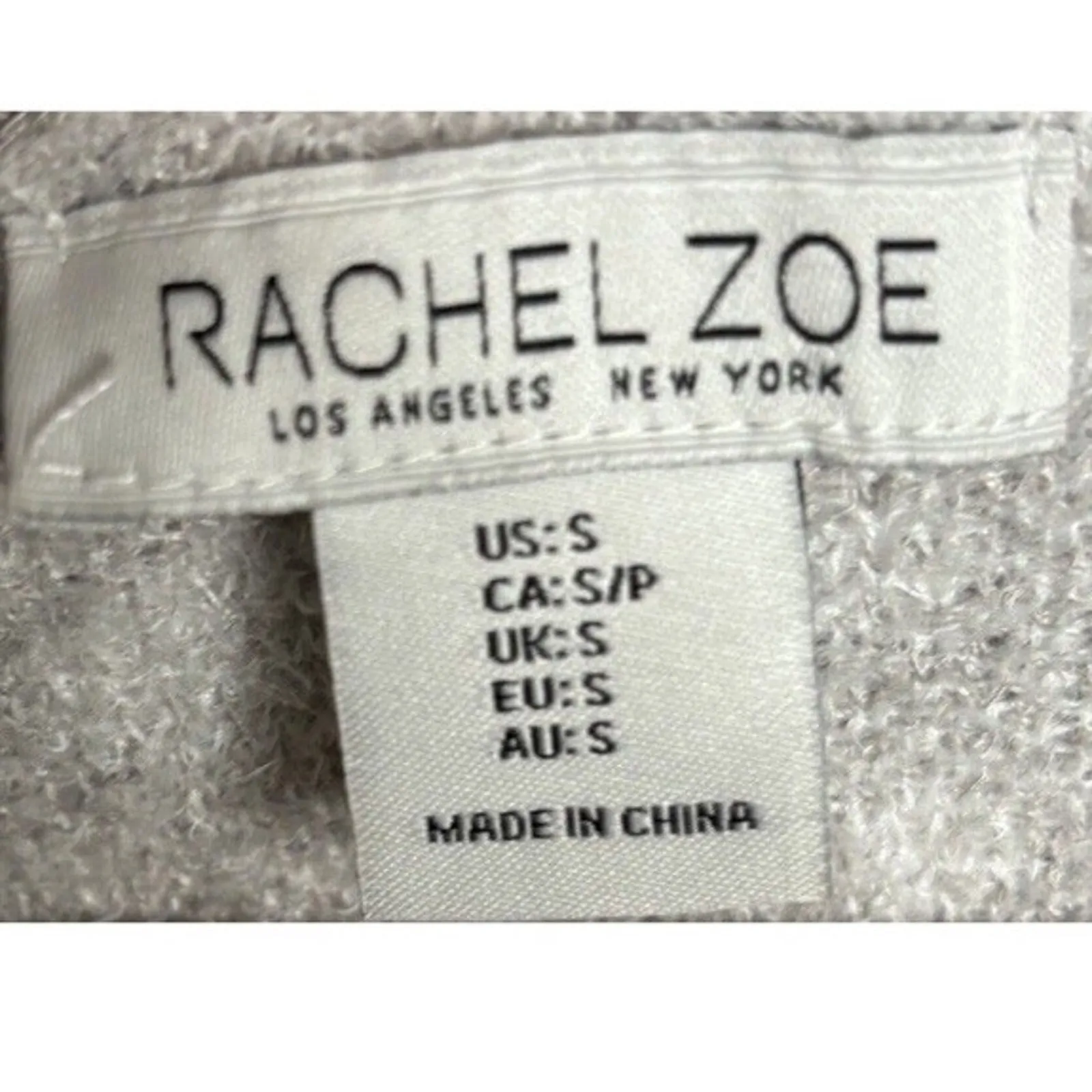 Rachel Zoe Hooded Cardigan Size Small Gray Leopard Print Pockets Oversized Cozy - Image 7