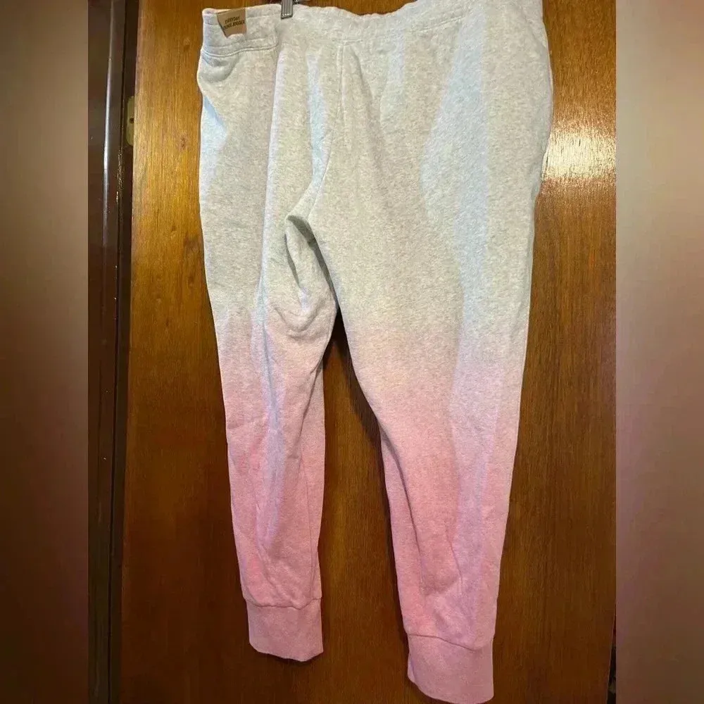 Victoria's Secret Pink Ombre Dip Dye Skinny Joggers Heather Stone Grey Pink XXL - Image 7