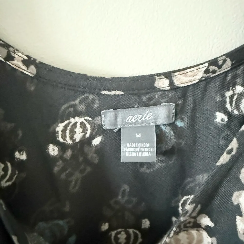 Aerie Tank Skater Swing Dress in Gray Blue Floral - Size M - Image 4