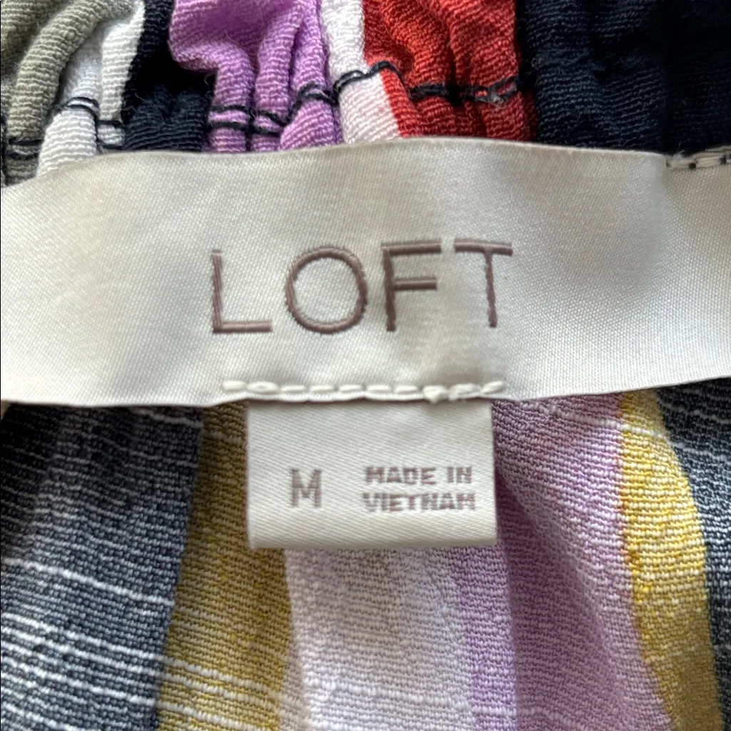 LOFT multicolored vertical striped halter neck swing dress size Medium - Image 9