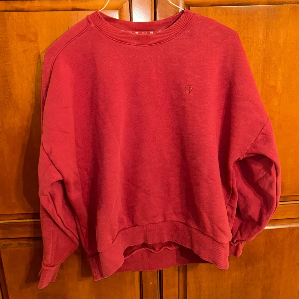 Sweaty Betty Essentials Crew Sweatshirt in Washed Red - Image 2