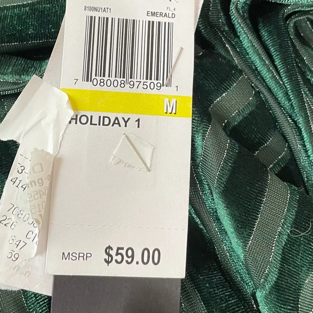 City Studio Holiday Emerald Long Sleeve Faux Wrap Dress Junior’s Sz M Green - Image 5