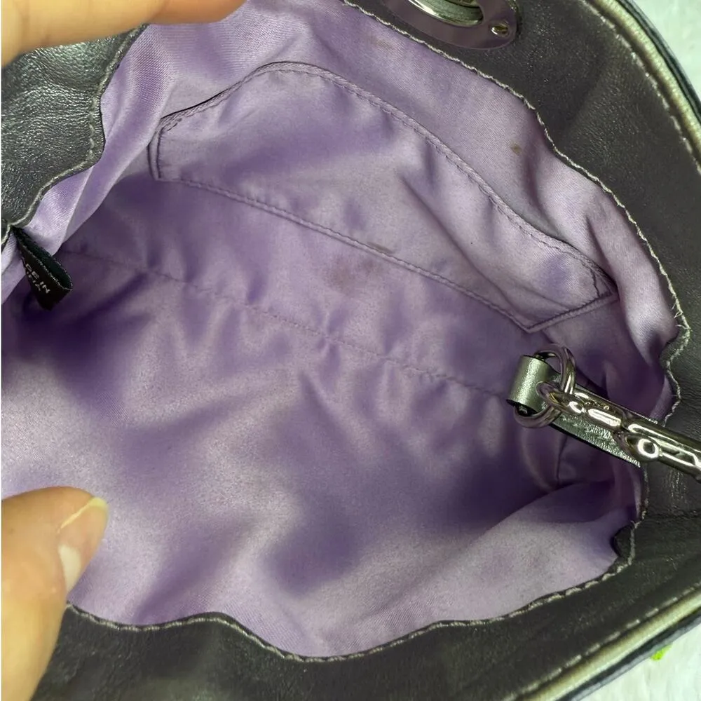 y2k COACH Silver Gray Signature Canvas Mini Purse / Wristlet - Image 10