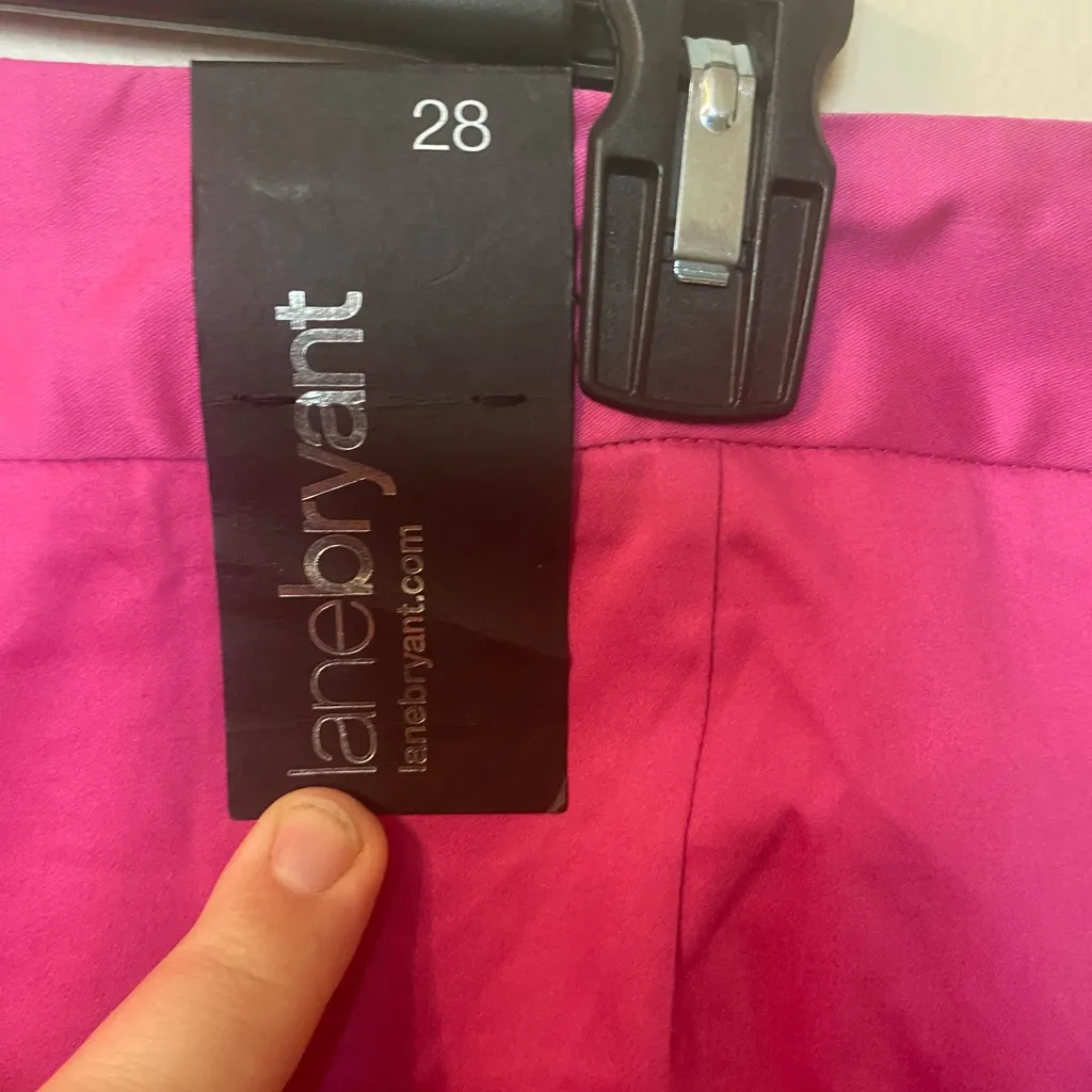 New NWT Lane Bryant Hot Pink Pencil Straight Skirt Vented Size 28‎ - Image 3