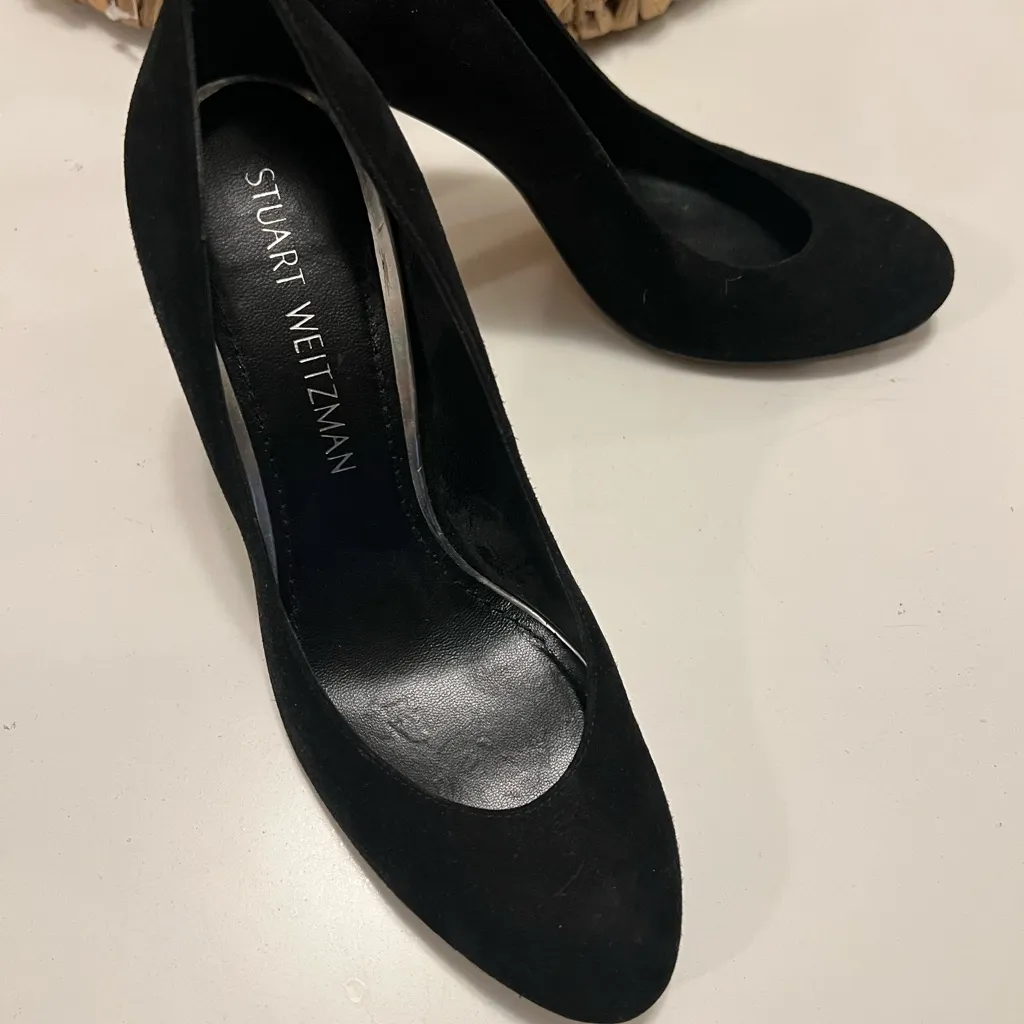 Stuart Weitzman  tune suede round toe pump 6 - Image 3