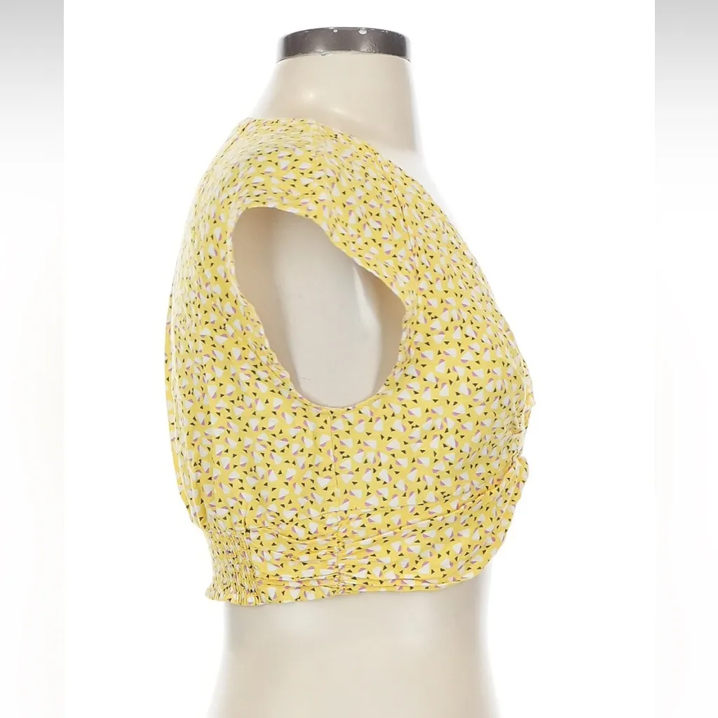 Free People Yellow Floral Crop Top - Image 3