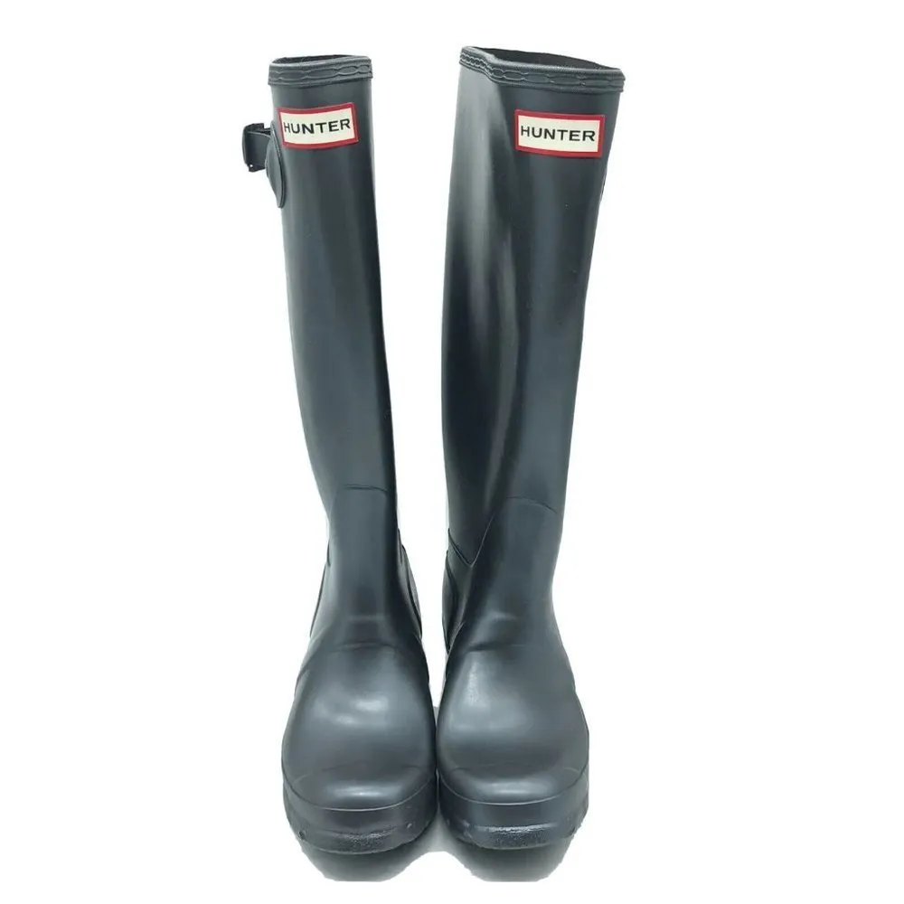 Hunter Womens Original Tall Boots Rubber Slip On Gray Size 5 - Image 2
