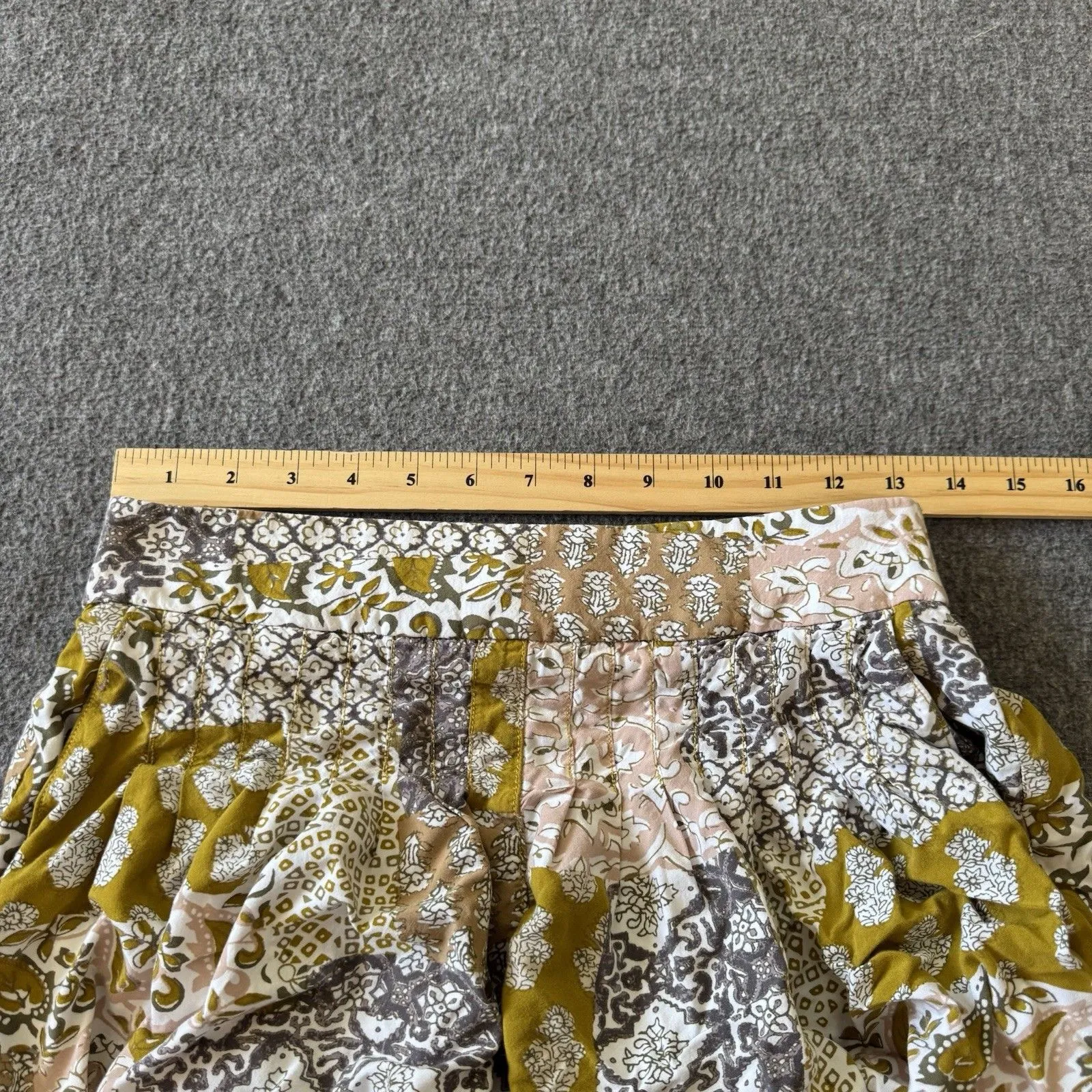 Anthropologie Maeve Patchwork Pleated Shorts Pull On Flowy XS Boho Cottagecore - Image 10