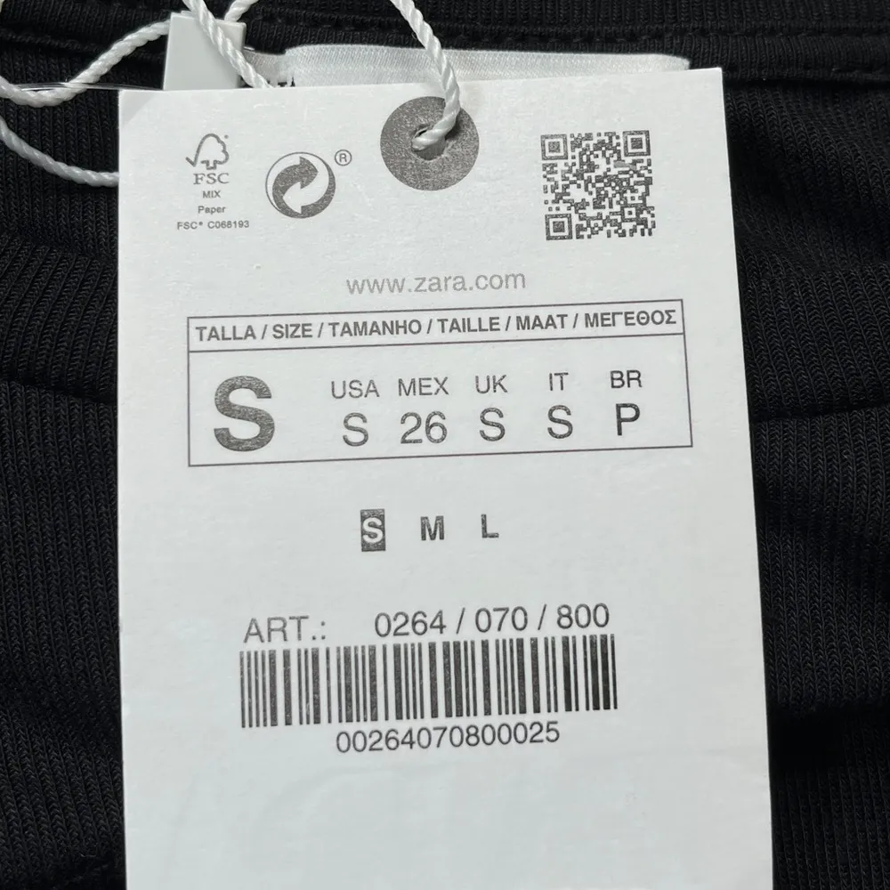 Zara Long Sleeve Cutout Modal Top Black Size Small - Image 8