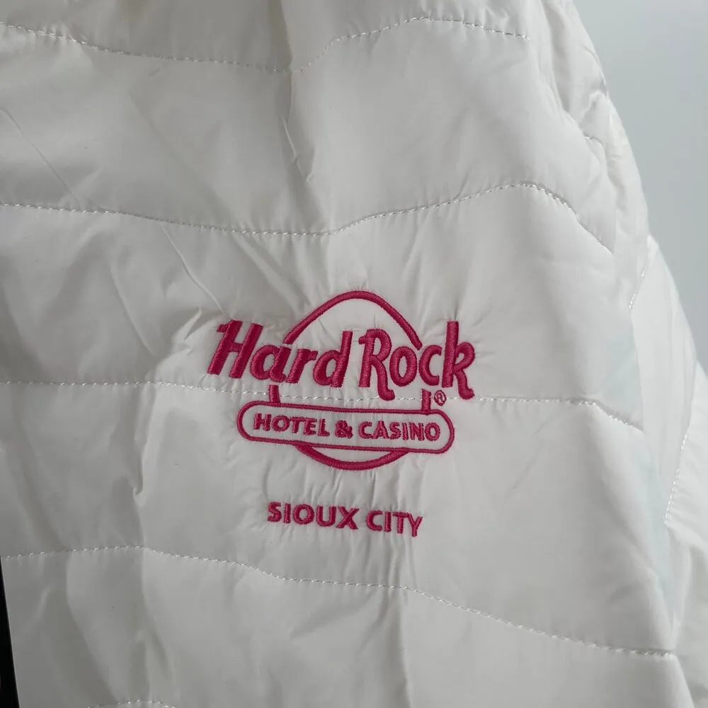 HARD ROCK HOTEL & CASINO SIOUX CITY Puff Jacket SZ Extra Large White Pink NWT - Image 7