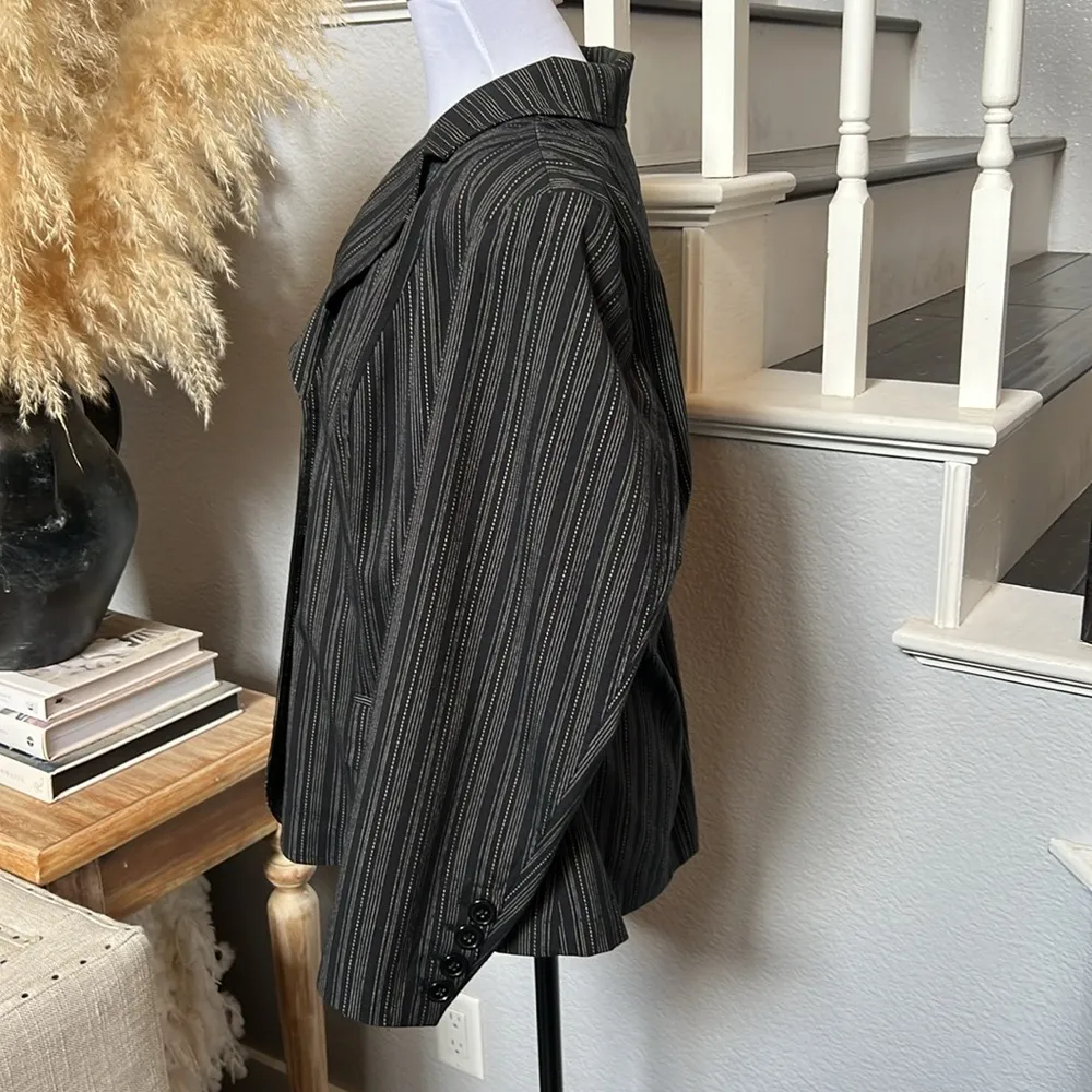 Pinstripe Four Buttoned Blazer Jacket Work Wear Size 14/16W - Image 6
