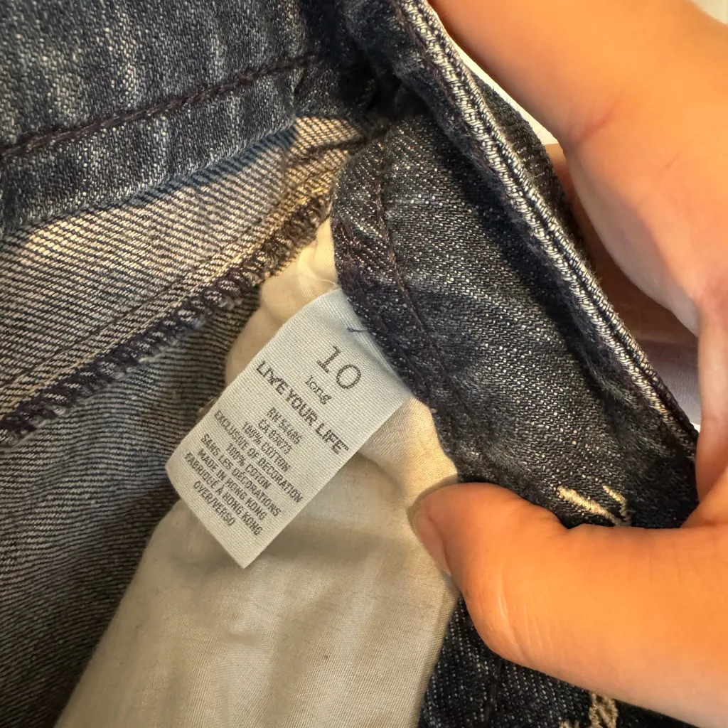 American Eagle Low Rise Women's Classic Blue Straight Leg Jeans Size 10 Long - Image 4