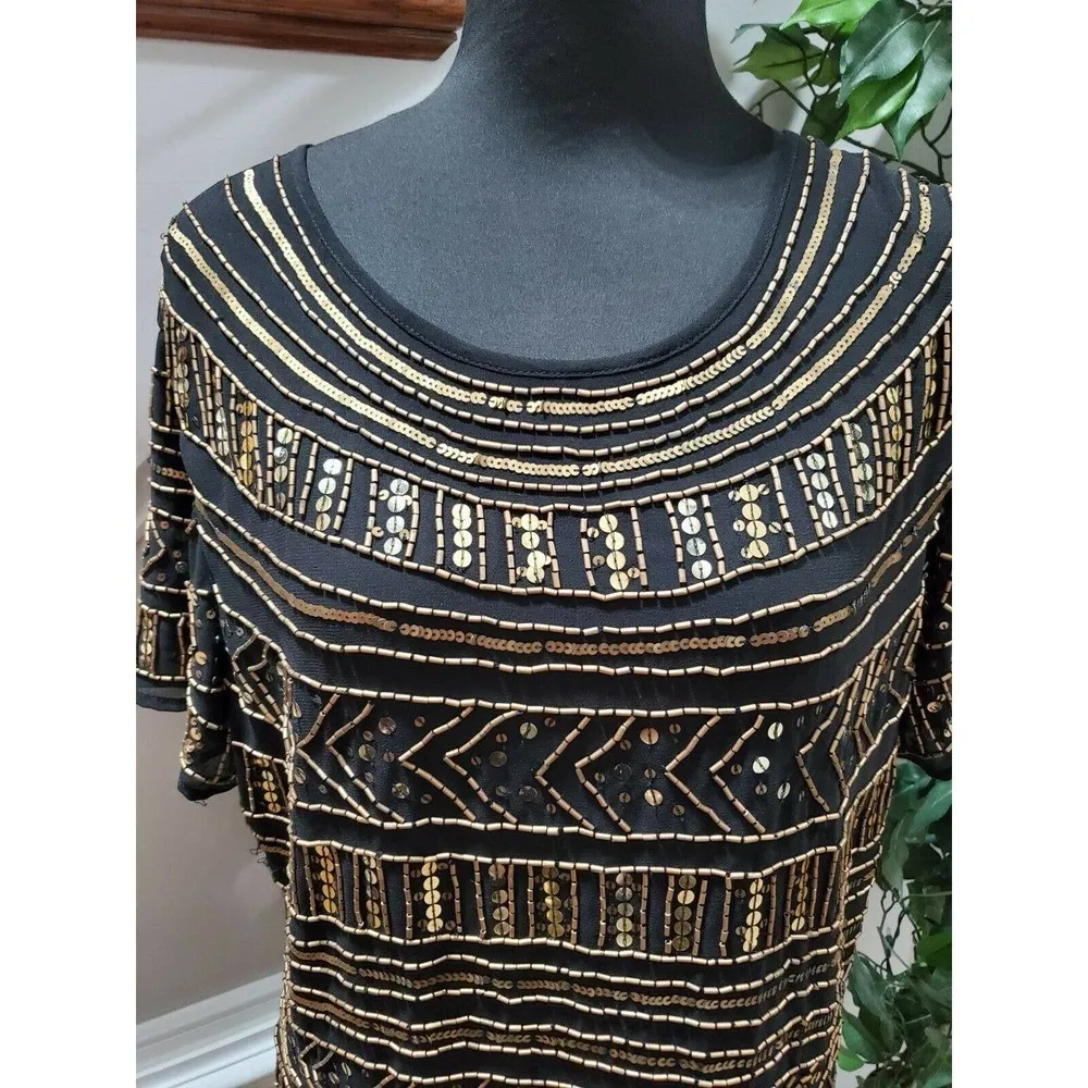 Boohoo Women Black Polyester Short Sleeve Round Neck Knee Length Fancy Dress 16 - Image 5