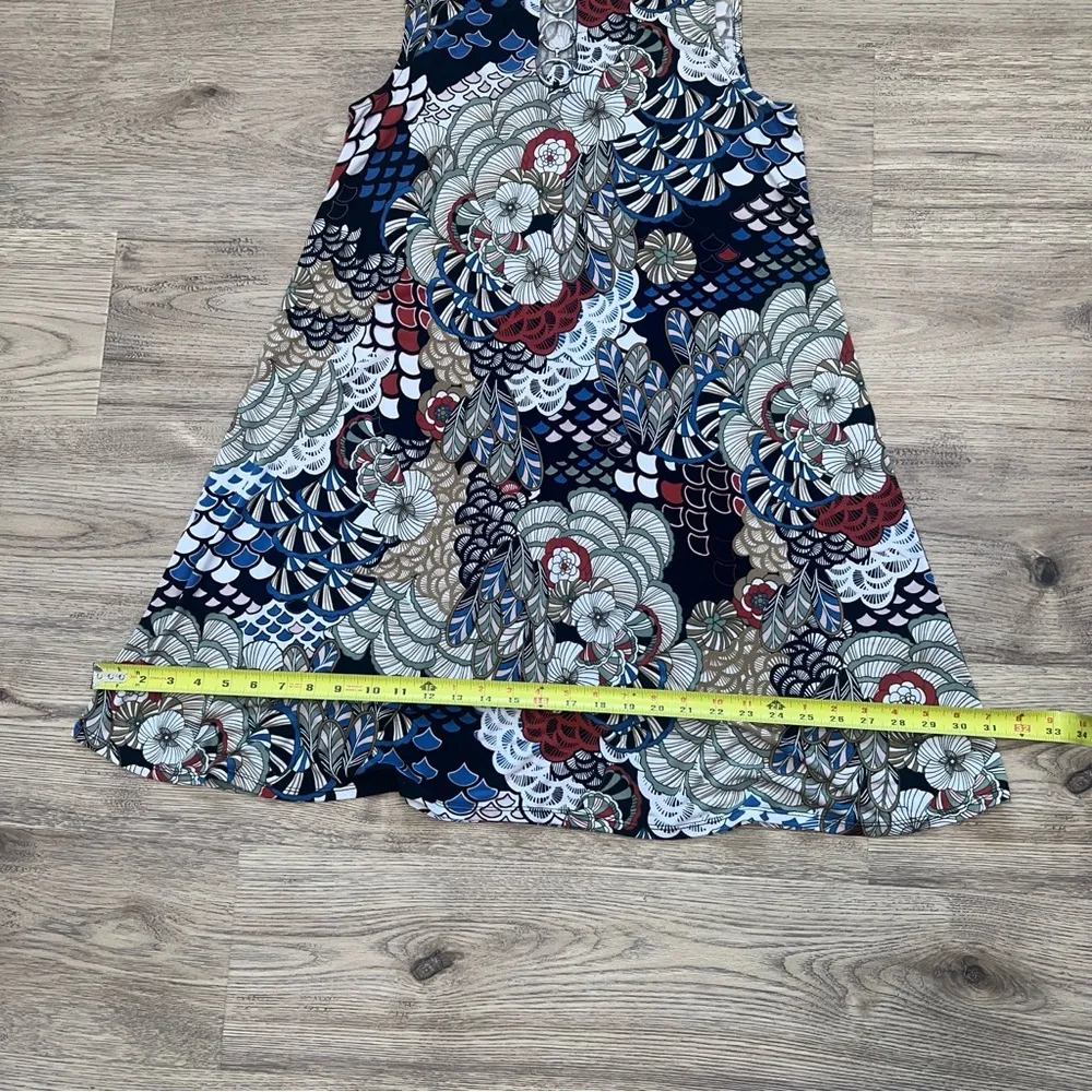 MSK Womens sleeveless paisley dress w/ 3 ring accent neckline, size Medium (M) - Image 7