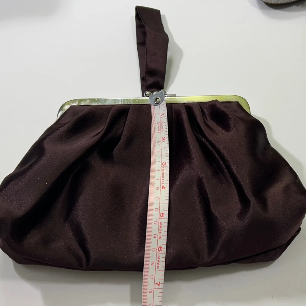 Chic Satin Brown Clutch - Image 16