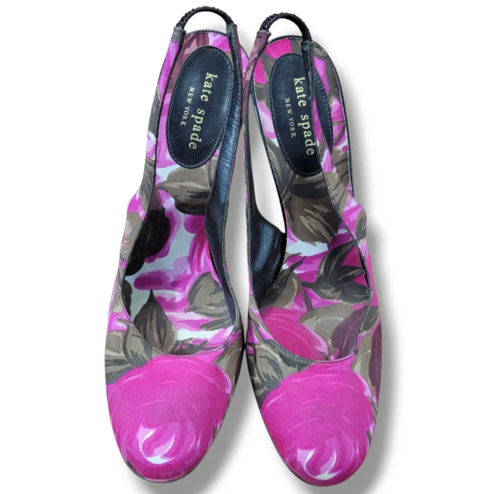 Kate Spade Shoes Size 7.5 B 4"in Heels Kate Spade Heels Floral Sling Back Heels Women's Heels - Image 3