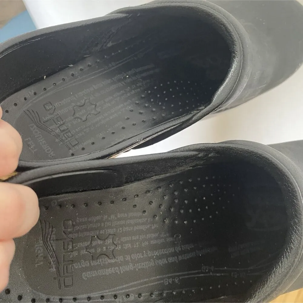 Dansko Professional Black Leather Clogs Slip-On Comfort Shoes Size 40 EU - Image 3