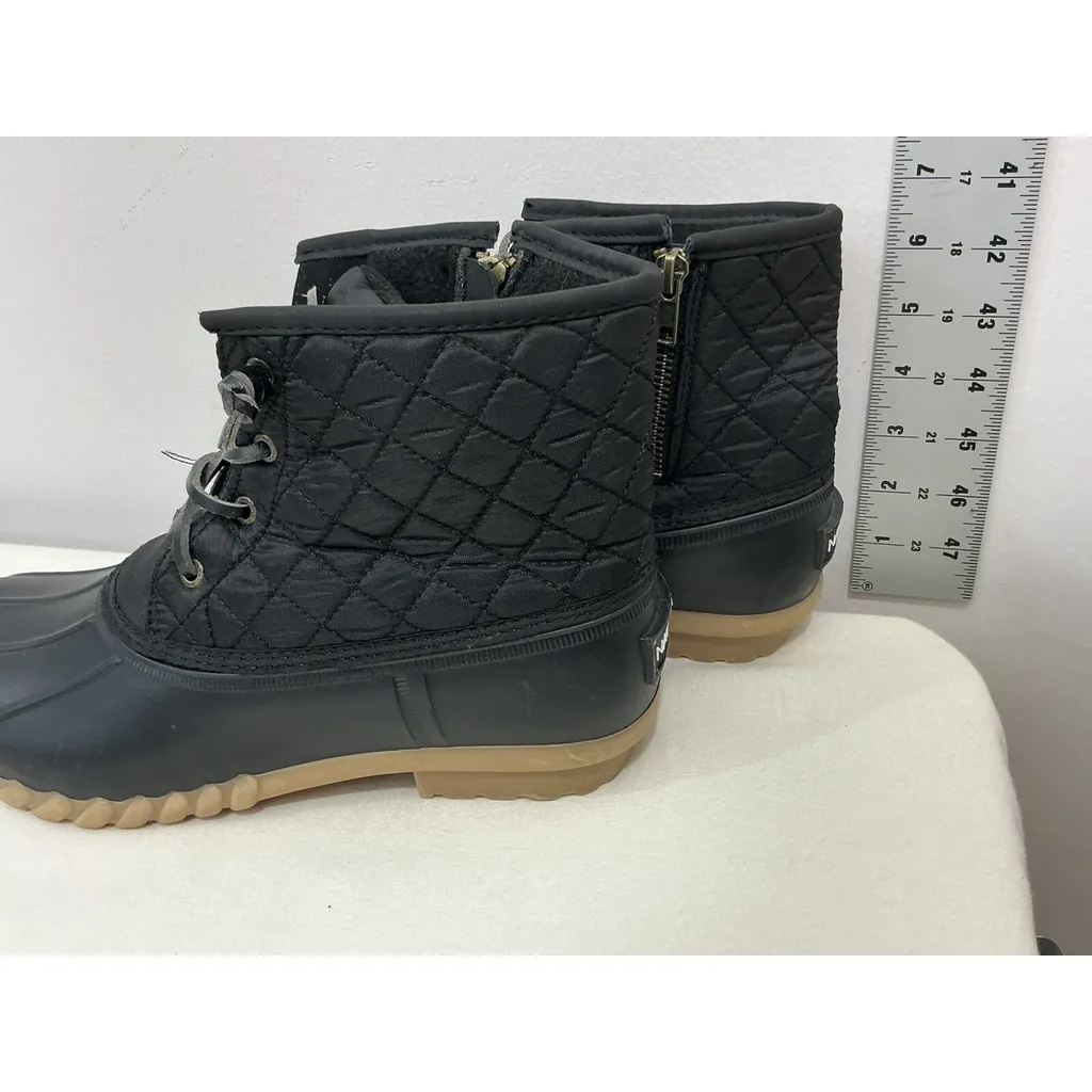Womans Nautica Dorsay Black Quilted Ankle Duck Rain Snow Rubber Boots Size 10 - Image 4