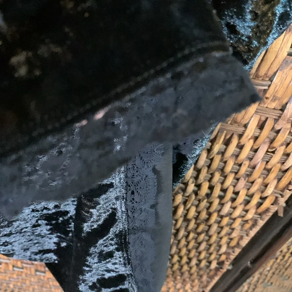 AEO Black Velvet Slip Dress Size XS - Image 6