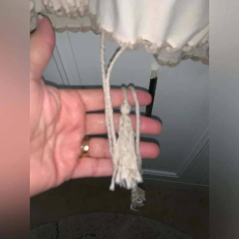 JM Pink Vintage‎ 2 pc embroidered ivory hand crochet skirt set Tan Size M - Image 9