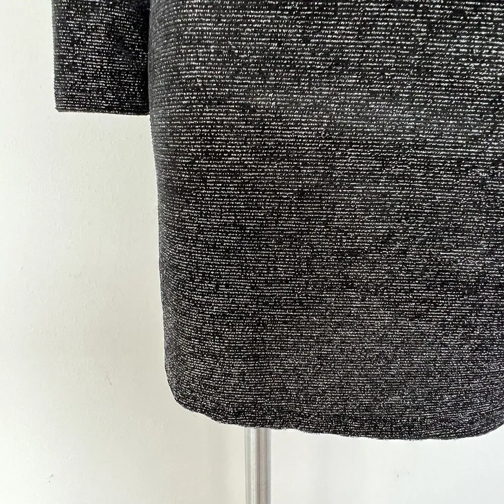 Michael Kors sparkle Cowl Back Dress Black PETITE Size XSP Long Sleeve NEW - Image 9