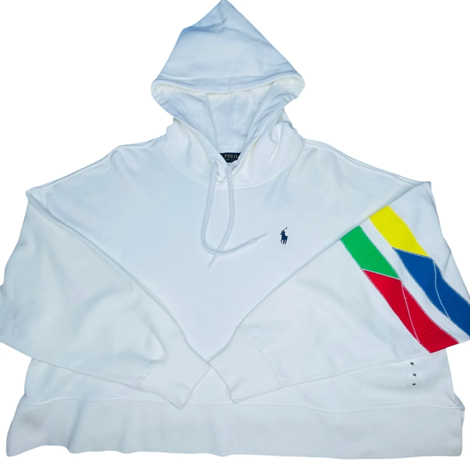 Polo Ralph Lauren Novelty Cropped Hoodie Sweatshirt size M New oversized - Image 7