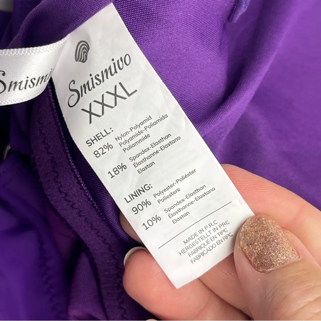Smismivo Tummy Control Swimsuit XXXL Slimming One Piece‎ Retro Ruched Purple NEW Size undefined - Image 4