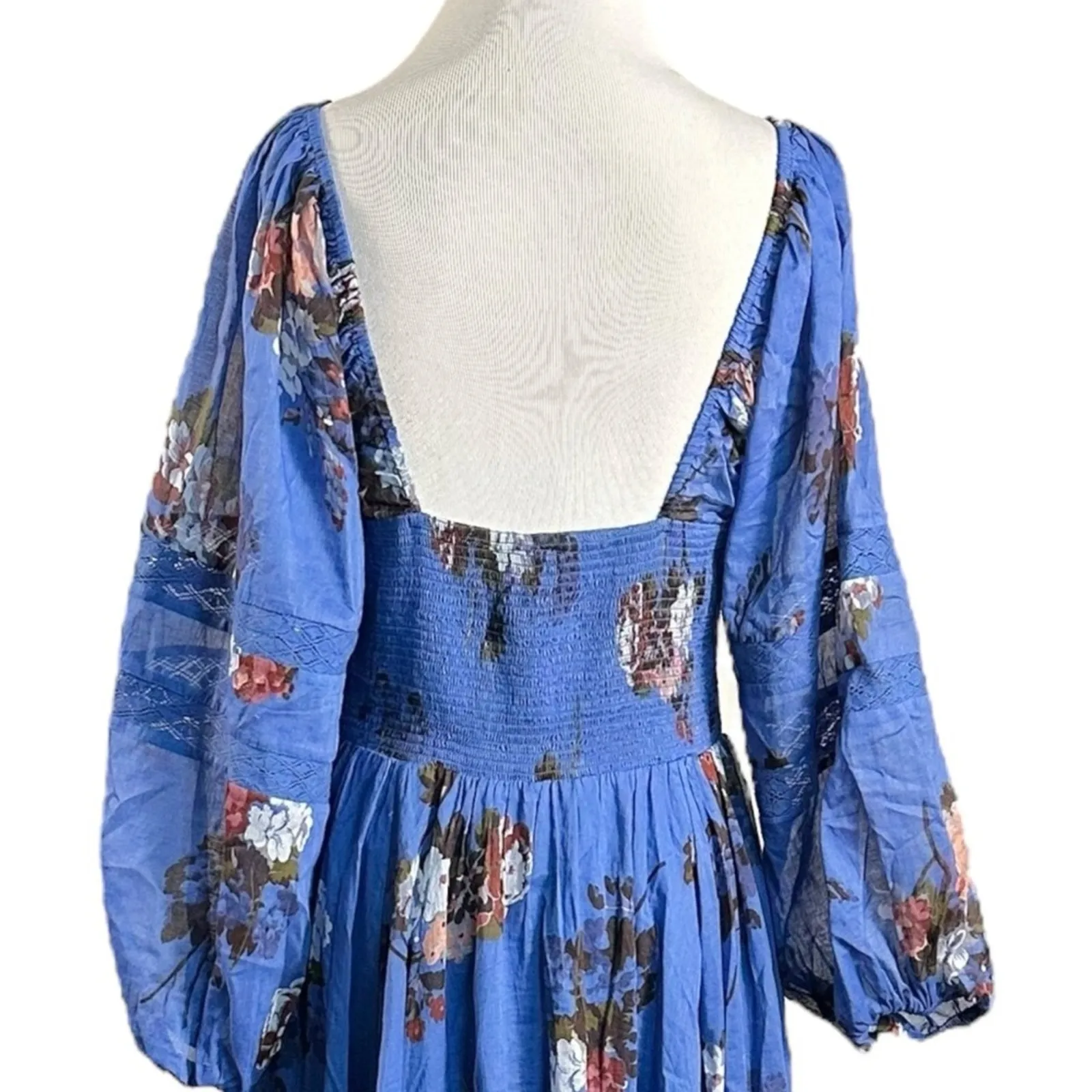 Free People Bohemian Witchy Fairy Morning Glory Maxi Dress Bluebell Large NWT - Image 11